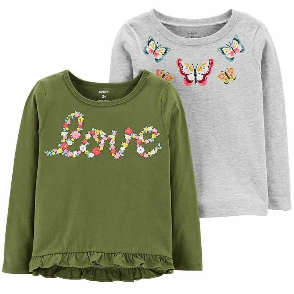 Carter's Girl's 2Pack Shirt Set,Butterflies & Love